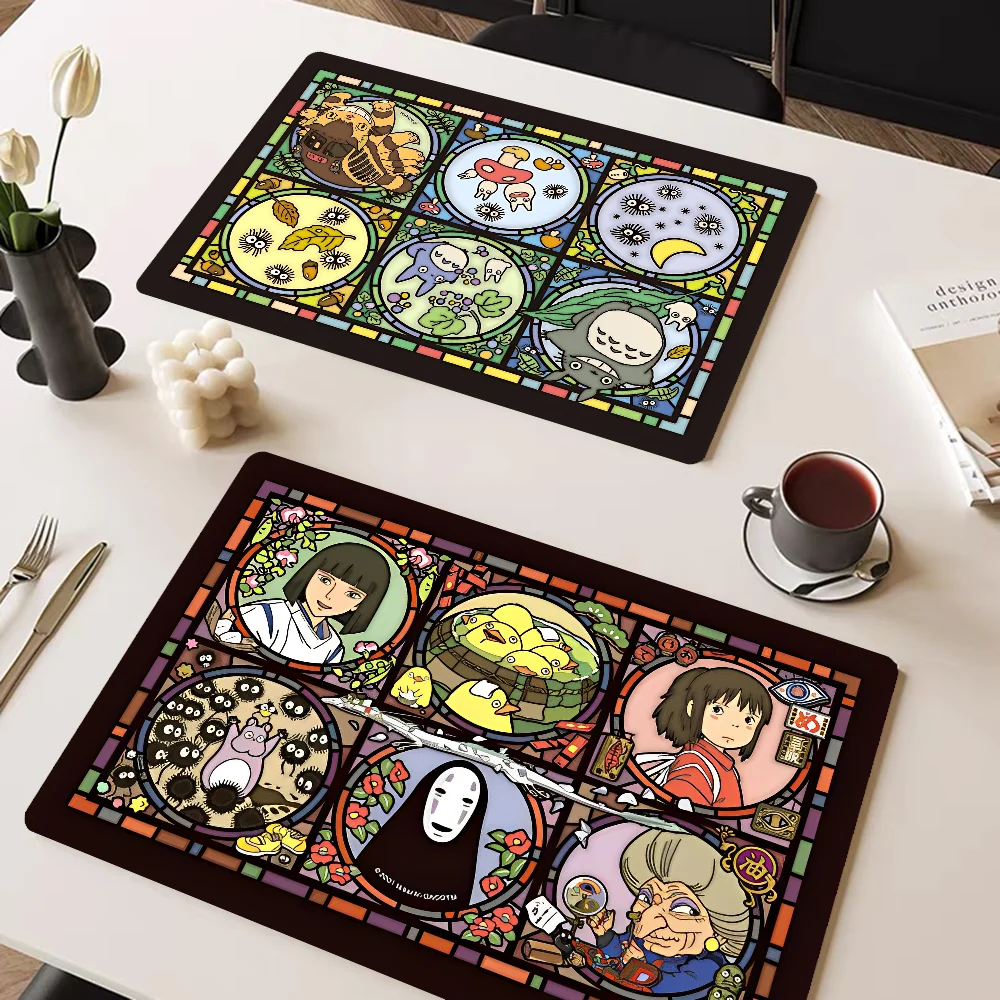 Miyazaki Hayao Cartoon Anime Carpet Totoro Spirited Away Non-slip Fast Water Imitation Tile Printing Coffee Machine Draining Pad