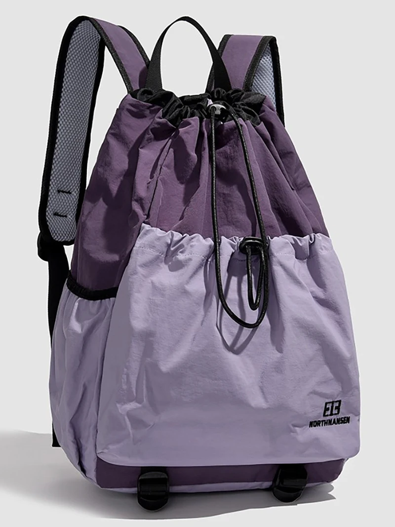 

Badminton Backpack Women's Shoulder Lightweight Washed Cloth Drawstring Tennis Racet Travel Hiking Backpack Outdoor Leisure Bags