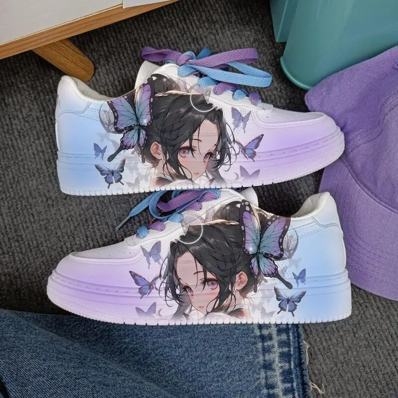

Anime Demon Slayer Sneakers Low Top Sports Shoes Couples Cartoon Board Shoes Cute Student Leisure Shoes Men Running Shoes Gift