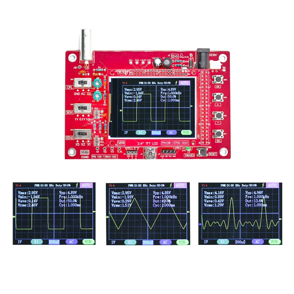 Soldered DSO FNIRSI-138 Oscilloscope Production DIY Kit E-learning Kit Open Source STM32 2.4-inch TFT Screen 1Msps Analog