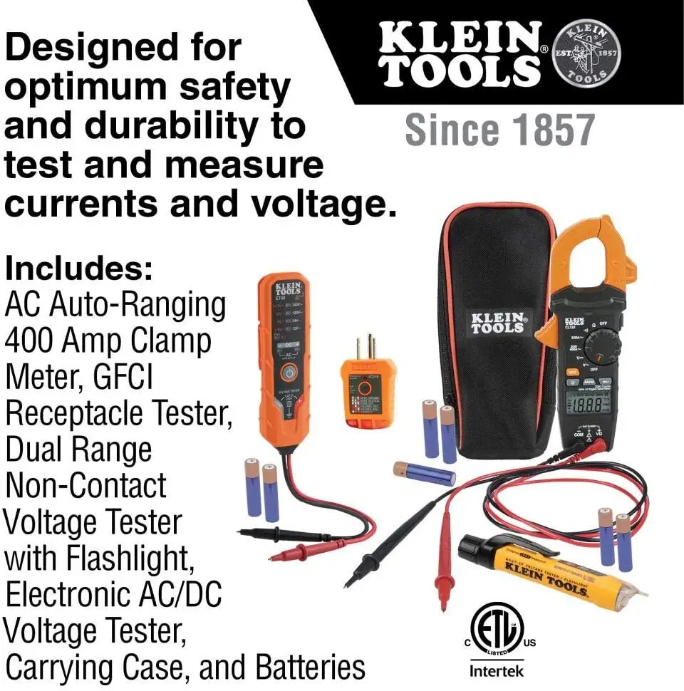 Electrical Test Kit Bundle With Clamp Meter, Insulated Pliers Set, And More