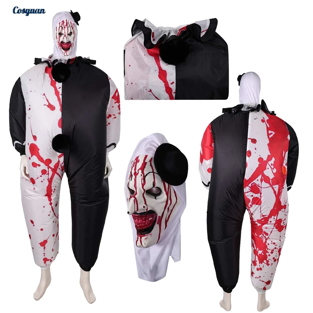 

Movie Terrifier Cosplay Art The Clown Clothes Coat Mask Men Party Disguise Roleplay Halloween Costume Carnival Outfits Suits