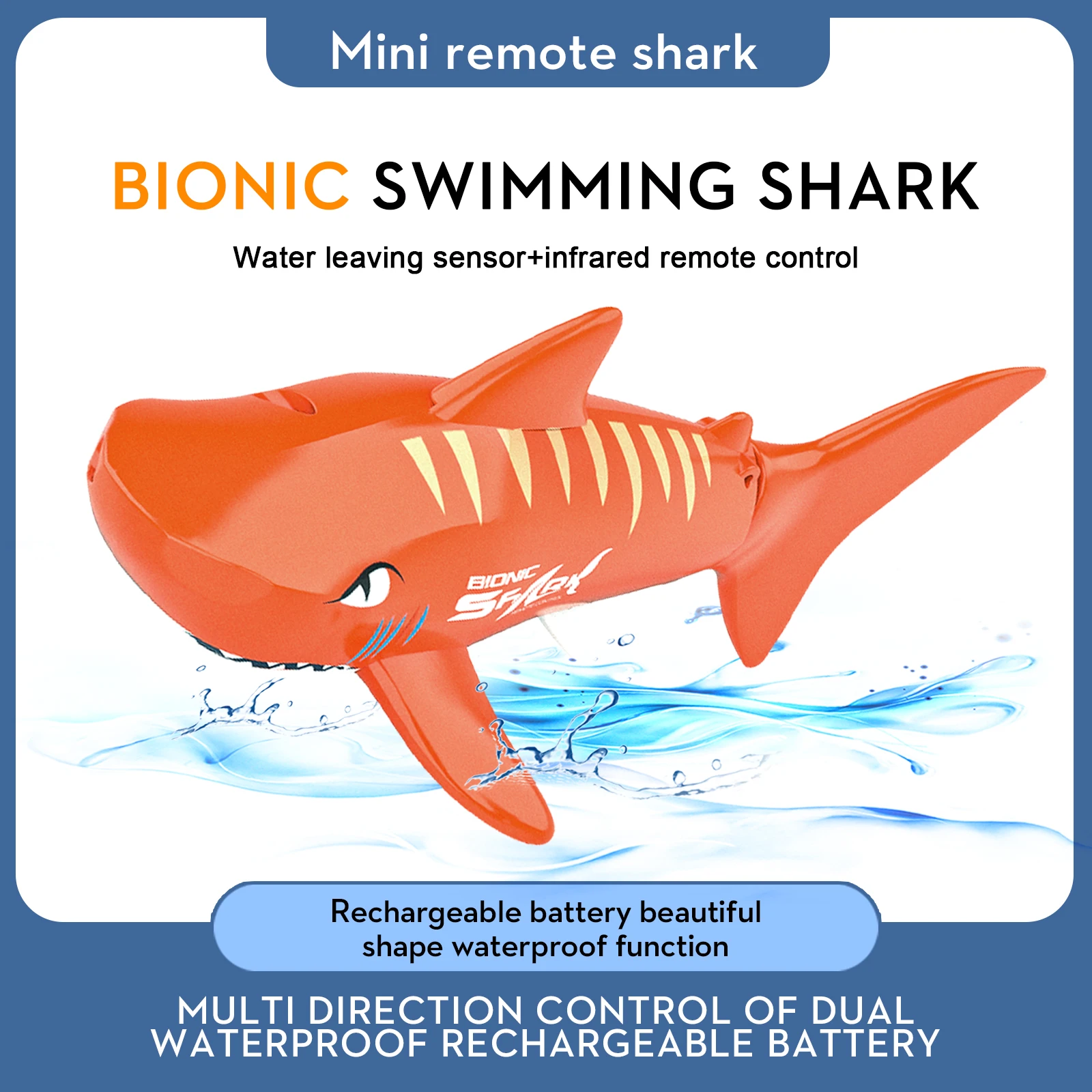 Mini poisson requin bionique électrique télécommandé intelligent, peut rougedans l'eau, jouet de bain de piscine pour garçons, cadeaux pour enfants