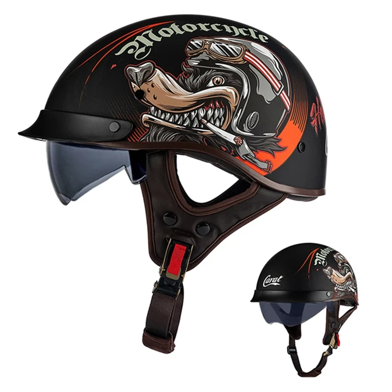 

Retro Baseball Cap Helmet Cool Decals For Motorcycles Scooters Skateboards Washable Liner Built-in Visor