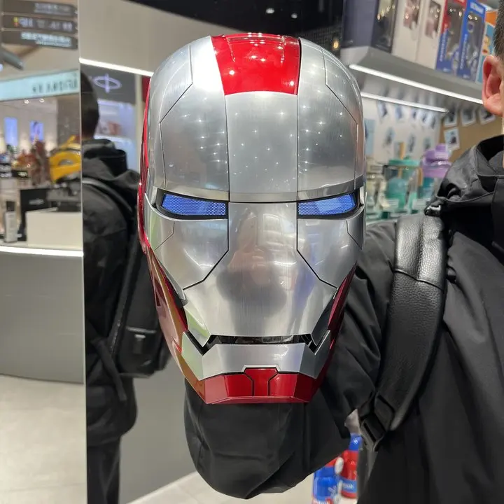 Hot Marvel Iron Man Autoking 1/1 Mk5 Helmet Remote And Voice Control Automatic Helmet Mask With Led Light Figure For Boy