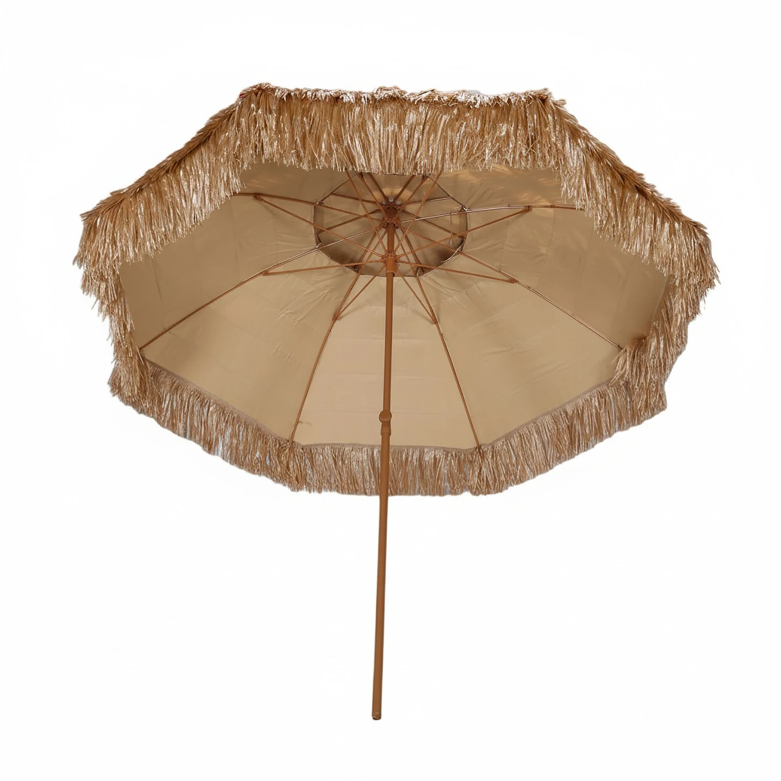 مظلة قش محاكاة خارجية بطول 9 أقدام مع 8 أضلاع مظلة تيكي خارجية لمطعم شرفة السوق #2