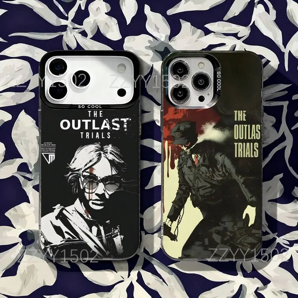 

O-Outlast Trials Game Phone Case For iPhone 17,16,15,14,13,12,X,8,Pro,Max,Plus,SE4,Air,Mini Black Matte Durable Hard