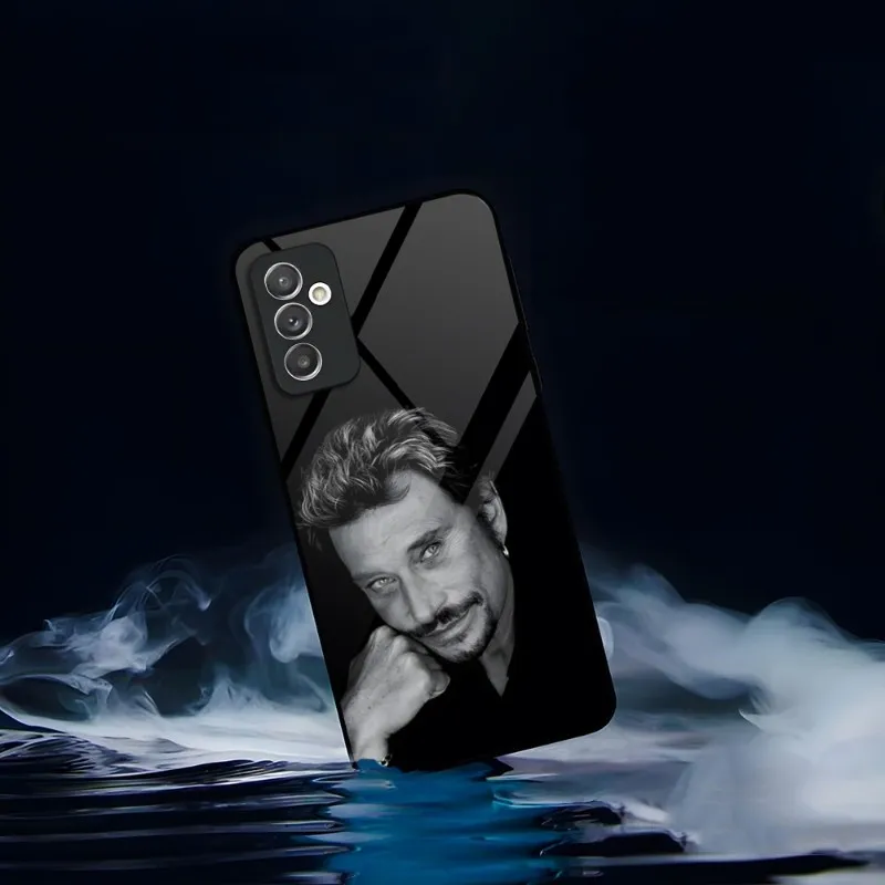 Johnny Hallyday Music Phone Case For Samsung A21 A50 A20 A32 A52 A71 A51 A40 Galaxy A14 A54 A34 M14 Glass Design Cover