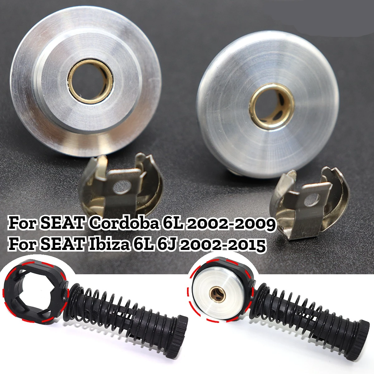 8MM/10MM Aluminum Alloy Upgrade Manual Gear Shift Cable End Rod Linkage W/ Lock Washer Clip For SEAT Cordoba 6L Ibiza 6L 6J