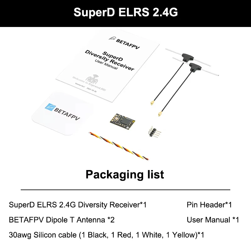 BETAFPV SuperD ELRS 2,4 GHz Diversiteit Ontvanger Faraway Reiziger FPV Drone Lange afstand Drones DIY Onderdelen