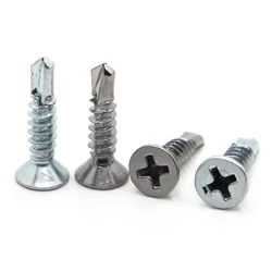 Phillips Flat Head Self Drilling Screw Stainelss Steel Zinc Plated M3.5 M4.2 M4.8 M5.5 M6.3 Self Tapping Screw for Sheet Metal