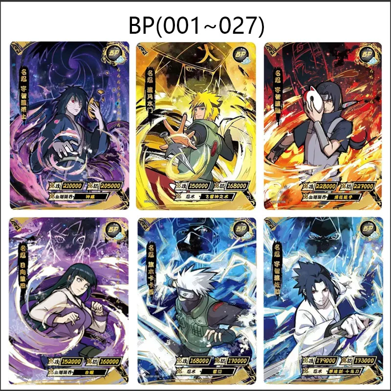 

KAYOU NARUTO BP 1-27 Cards Anime Hatake Kakashi Uchiha Itachi Hyuga Hinata Uchiha Obito Uchiha Madara Game Card Collection Toy