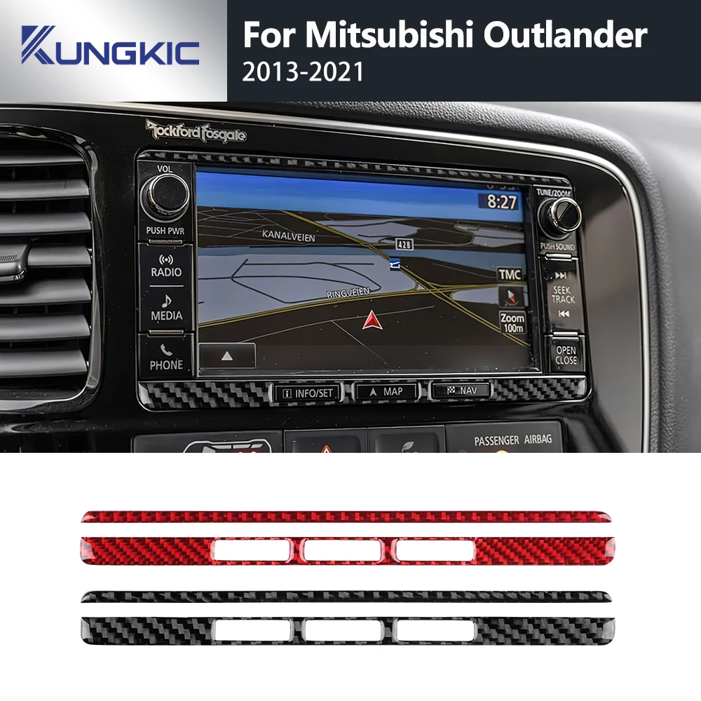 

Для Mitsubishi Outlander 2013-2020 2021, наклейка из настоящего мягкого углеродного волокна, LHD RHD, рамка центрального экрана управления автомобиля, внутренняя отделка