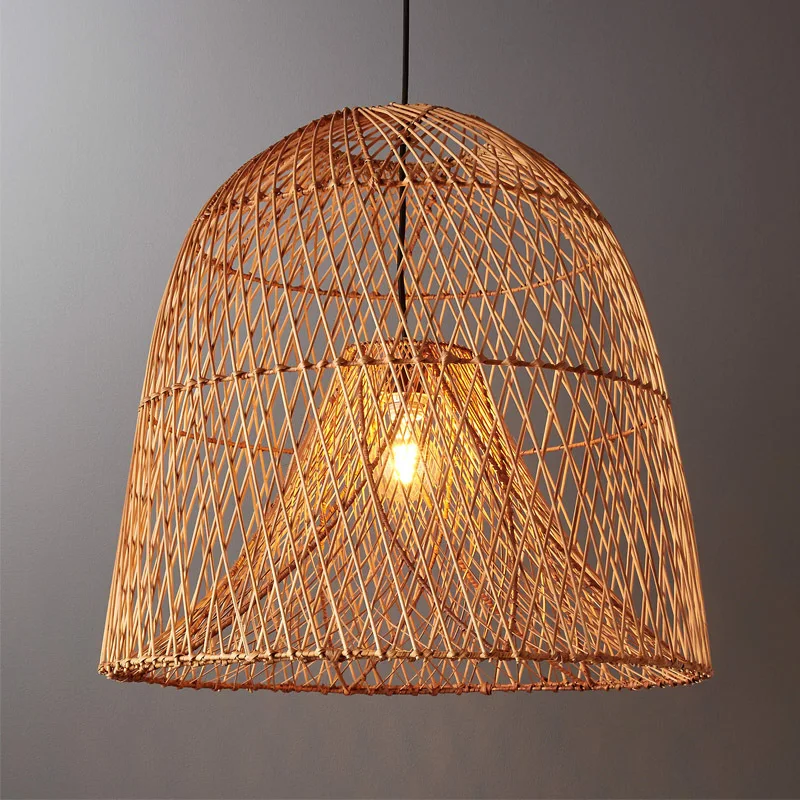 Japanese Rattan Pendant Light Wabi Sabi Wicker Chandelier For Living Room Restaurant Shop Decor Handmade Rattan Weave Chandelier