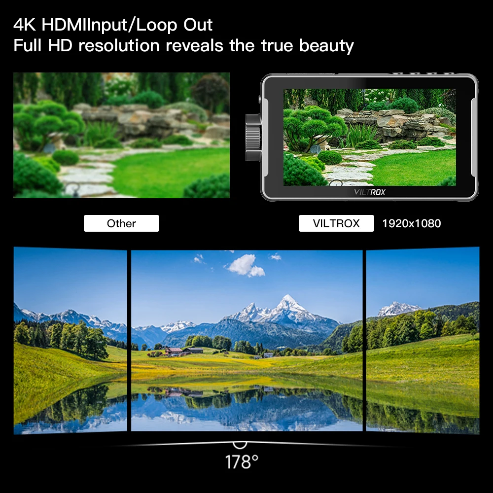 VILTROX-Pro Lite Monitor, Câmera Profissional, Monitores de Estúdio, HDMI Touch Screen, LUT 3D, Monitor de Campo, 4K, 5,5 \