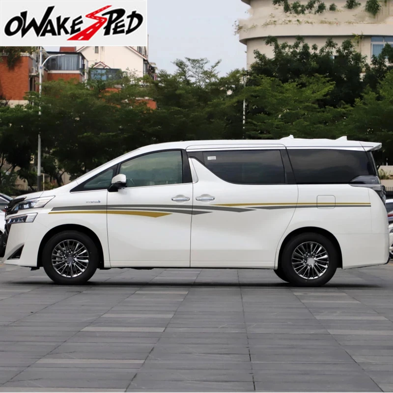 

Car Body Waist Lines Sticker Racing Sport Stripes For Alphard VELLFIRE Hybrid MPV Auto Door Side Decor Vinyl Decals Accessories