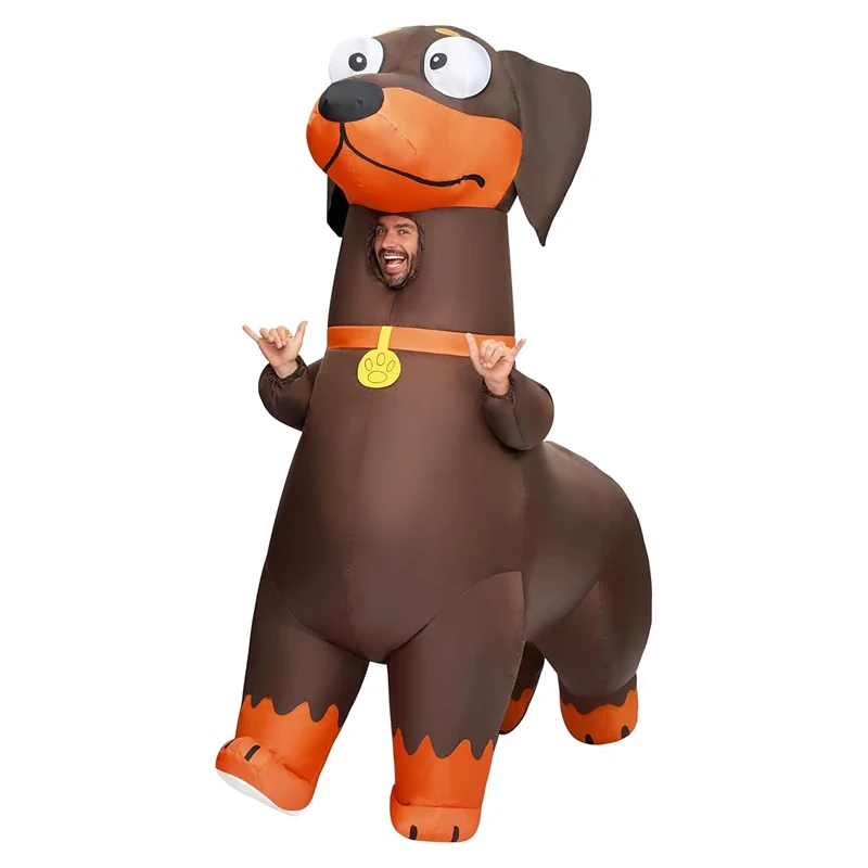 

Sausage Dog Inflatable Costume Adult Cartoon Animal Inflatable Suit Halloween Carnival Christmas Party Funny Performance Costume