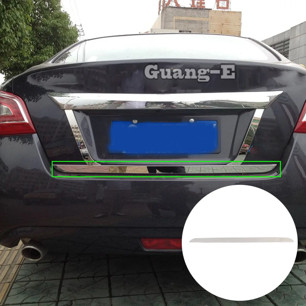 

Stainless Steel Rear Door License Tailgate Bumper Frame Trim Trunk 1PCs For Nissan Teana Altima 2013 2014 2015 2016 2017 2018