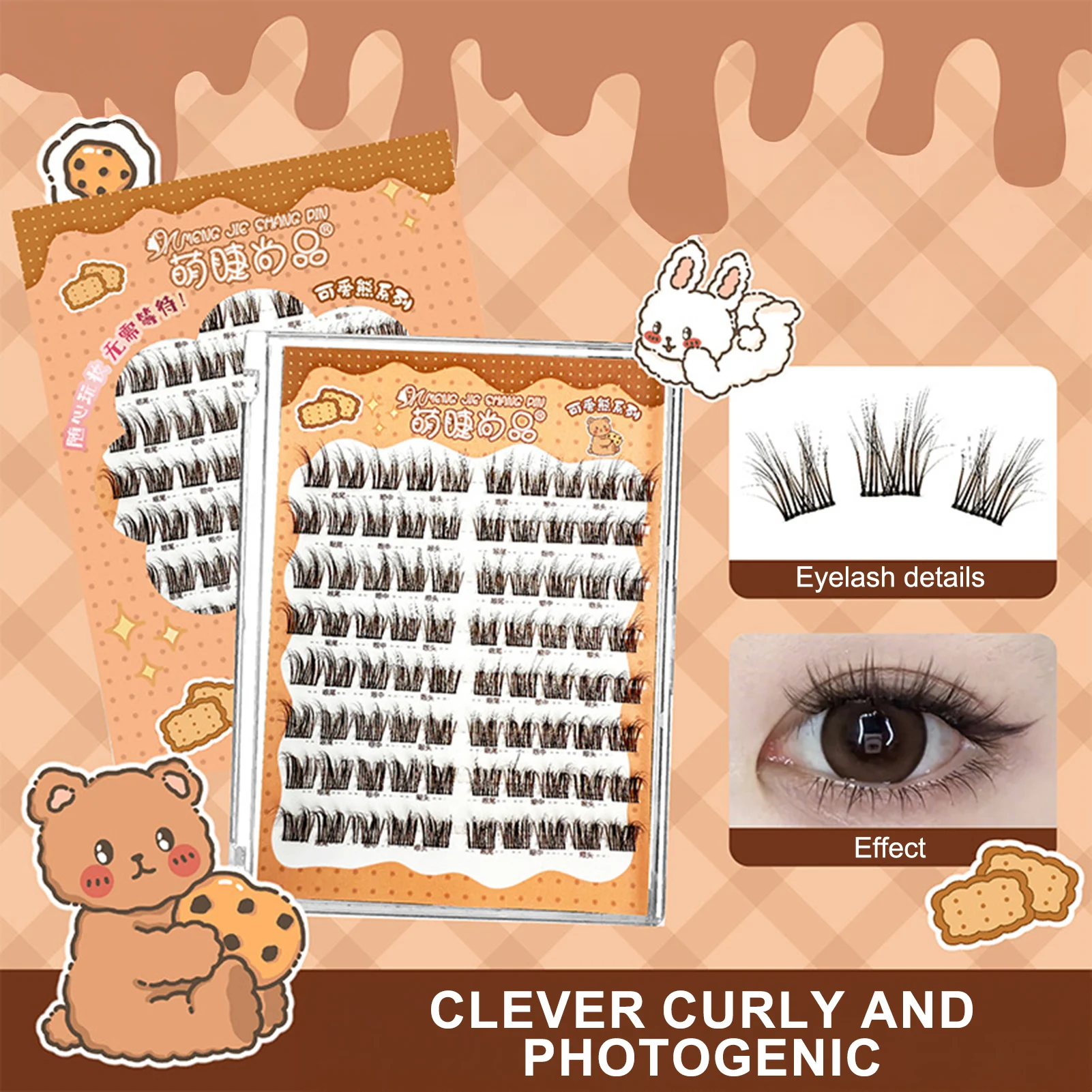 12-13mm Ciglia Finte Individuali Cluster di Ciglia Manga Soffici Morbide Naturali Anime Ciglia Estensione Forniture Strumento di Trucco di Bellezza