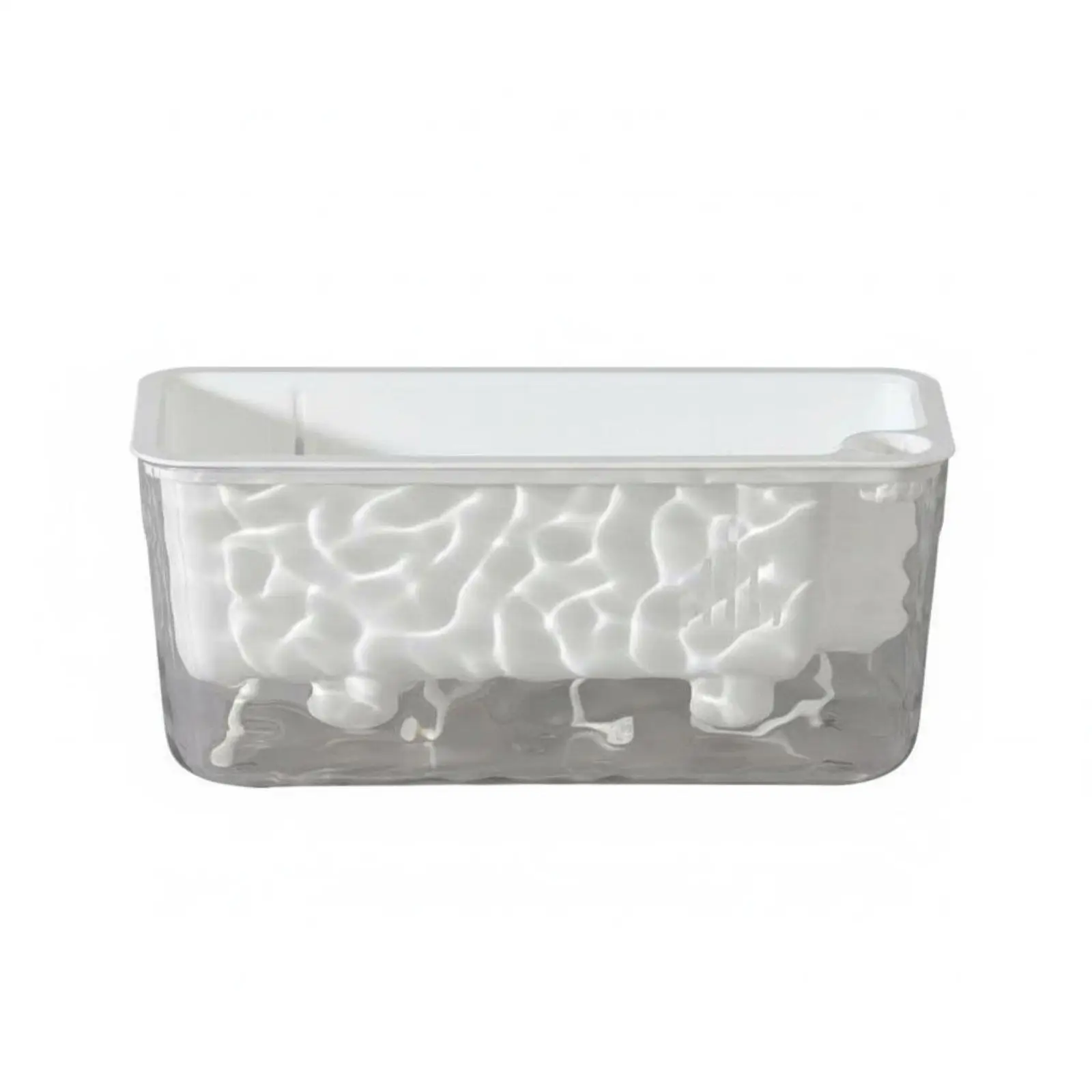 Self-Watering Planter Rectangular Clear Plant Pot Breathable Undergrowth Vents Rectangular Flower Pot for Balcony, Indoor