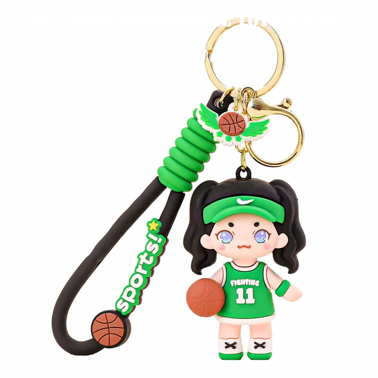 Creative Basketball Girl Pendant Cartoon Cute Sports Girl Keychain Backpack Decoration Children's Birthday Christmas Gift