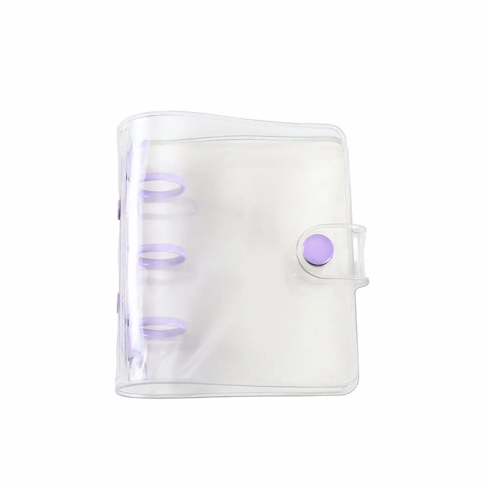 

Stationery Transparent Notebook Pages Handbook Loose-Leaf Photo album 3 Hole Binder Clip Binder Notebook Cover Card Organizer