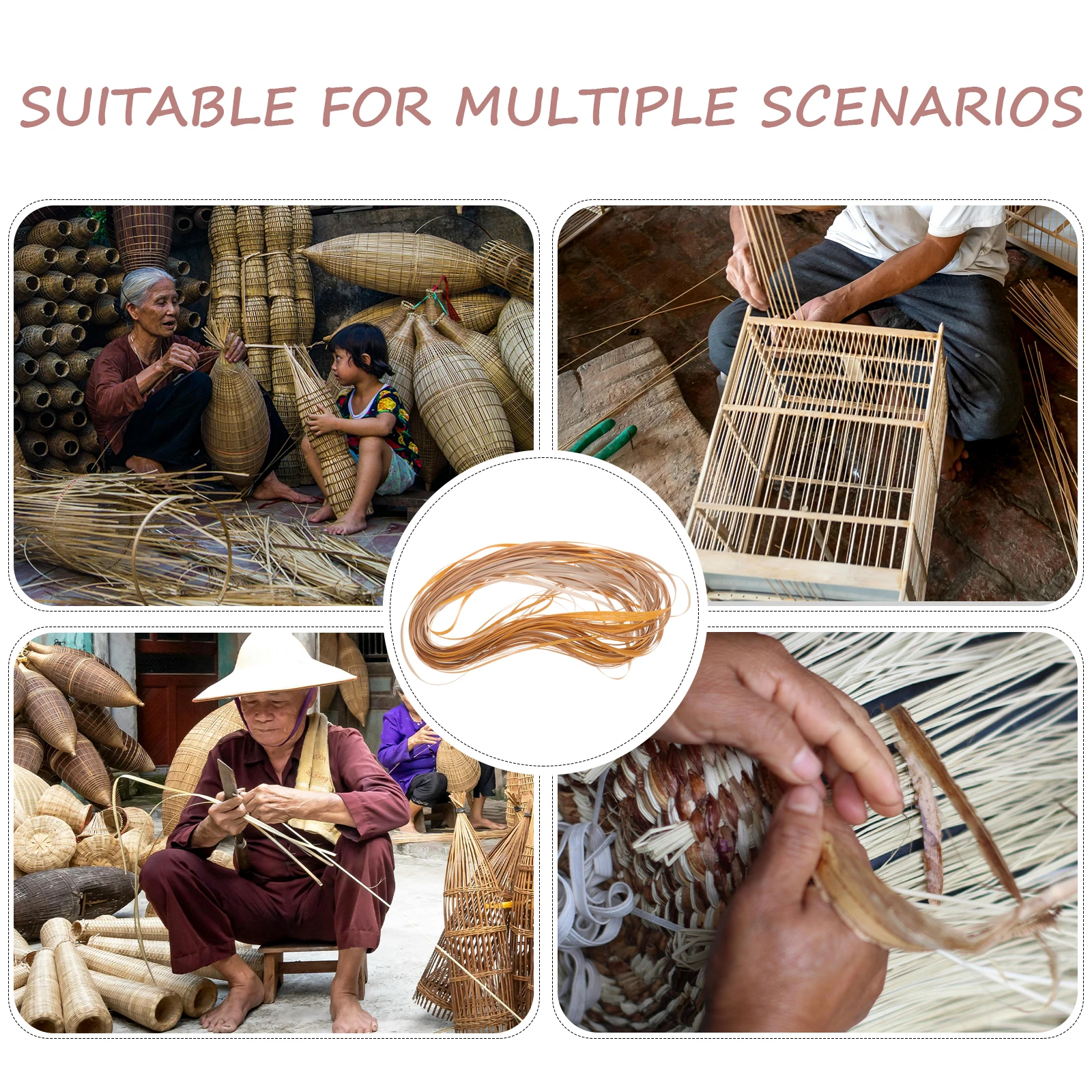 

1 Roll Woven Cane Strips Plastic Rattan Repair Kit for DIY Craft Furniture Decoration Artificial Wicker Material