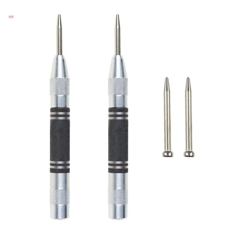 2Pcs Automatic Centre General Woodworking Metal Drill Adjustable Spring Loaded Automatic Hand Tools