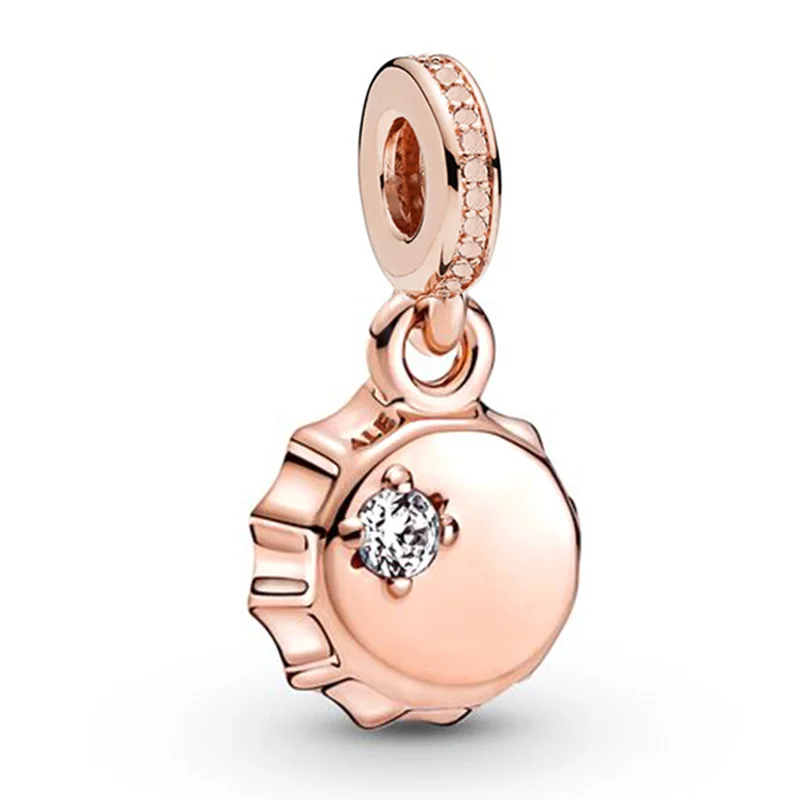 Rose Gold Plated Crane Rabbit Crown Charm Beads Pendant DIY Bracelets Necklaces For Women Men Girl Jewelry Accessorie ﻿