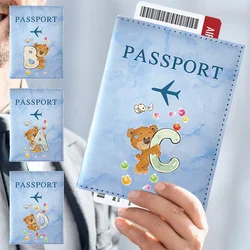 Classic Vintage Design Organizer Passport Credit Card Holder Travel Passport Holder Case for Men and Women Bear Letter Printing