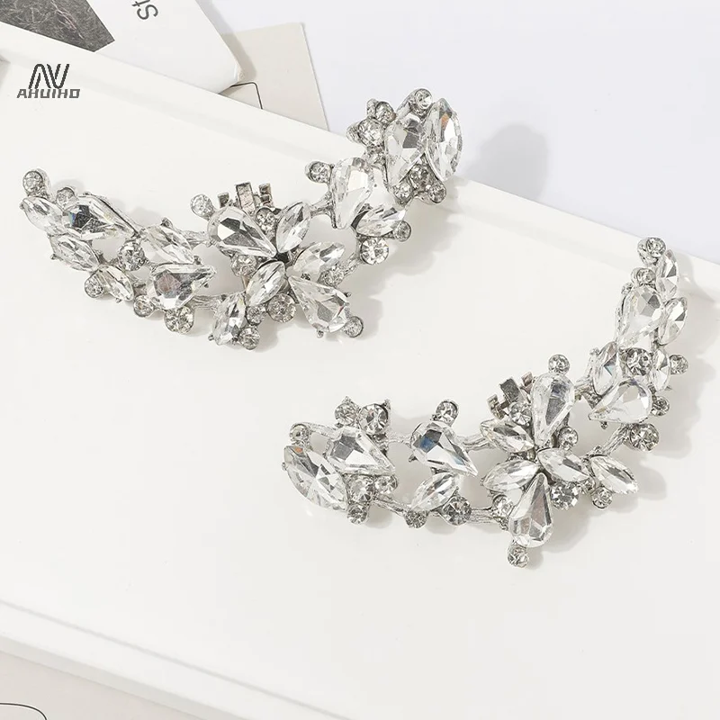 1Pc Buty damskie Kwiatowa klamra DIY Rhinestone Klips do butów Odpinane buty ślubne Wysoki obcas Akcesoria do butów Błyszczące ozdoby do butów — zdjęcie 3