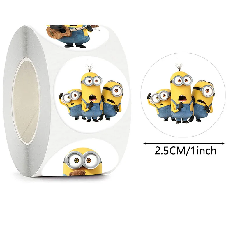 Pegatinas de dibujos animados de Minions para niños, imagen de figura de Anime DIY, sobre de recompensa para niños, pegatina de decoración de sellado, regalos de Festival para niños, 500 piezas