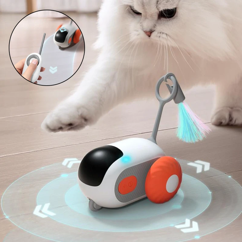 Remote Control Interactive Cat Car Toy USB charging Chasing Automatic Self-moving Remote Smart Control Car Interactive Cat Toy