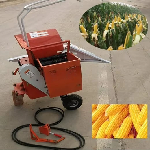 Small corn picker, miniature harvester, corn combine walking tractor, install corn harvester