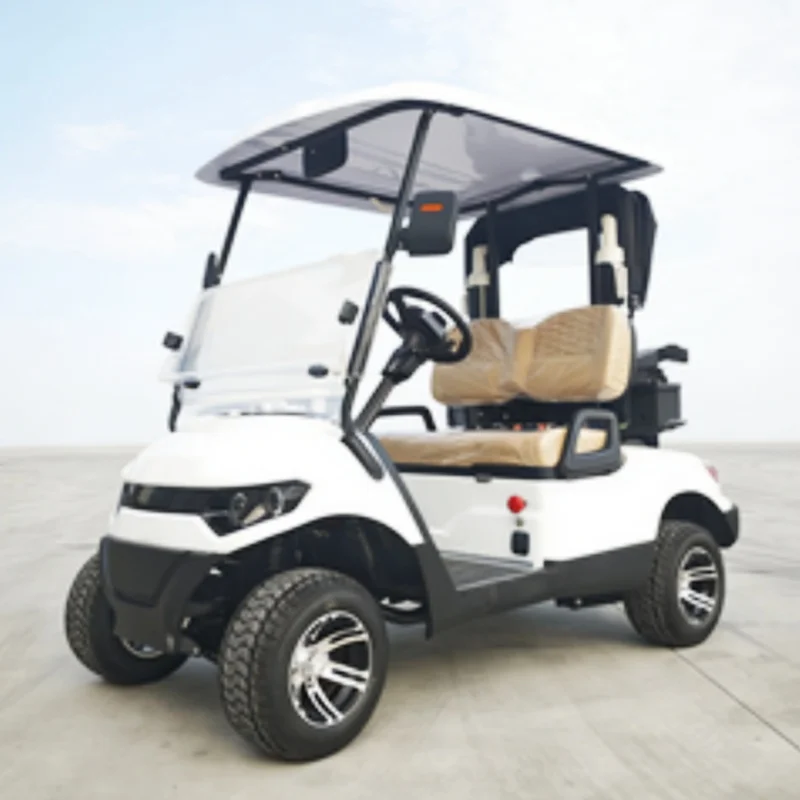 

Электрическая тележка для гольфа новейшего дизайна 2026 года для экскурсий, с дождевиком для гольф-бэга, ведром для песка, держателем для гольф-бэга и корзиной, а также очистителем для мячей