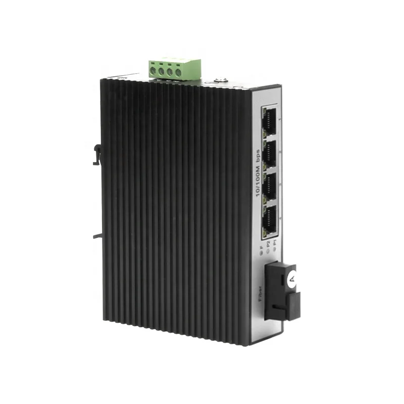 Best Price-Industrial Model 4 10/100M RJ45 Port +1 10/100M Fiber Port Ethernet Switch DIN Rail