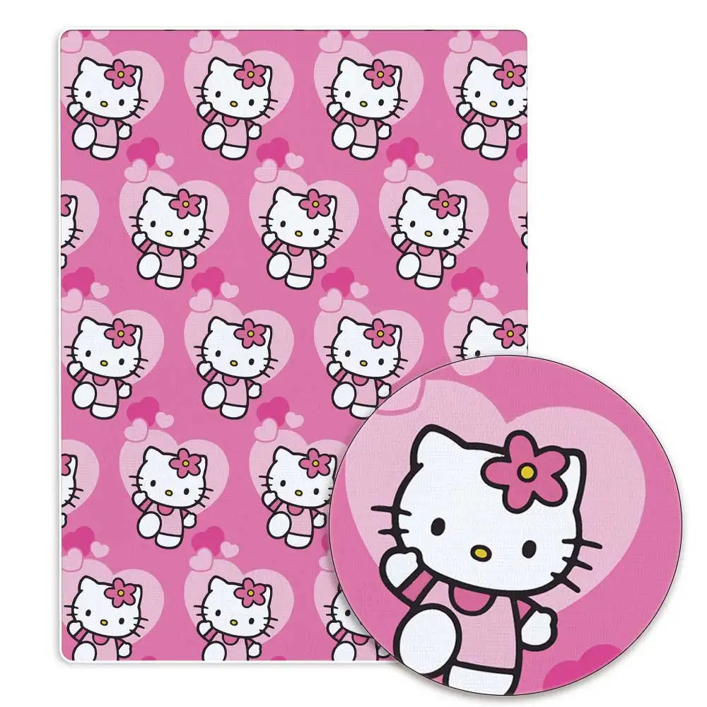 Hello Kitty 140x50CM tkanina bawełniana z motywem kreskówkowym patchworkowa tkanina dziecięca do szycia sukienka dla lalek zasłona poliestrowa tkanina bawełniana