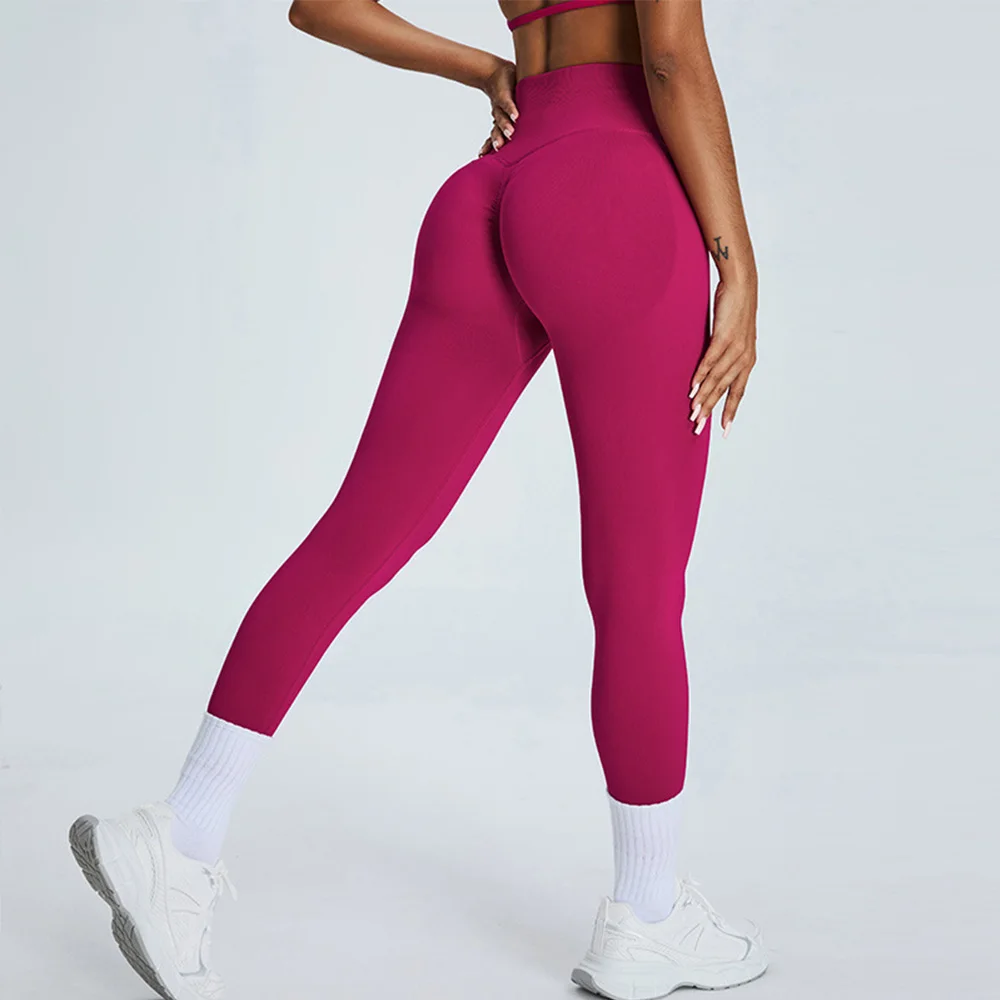 Seamless Fitness Women's Sport Leggings High Waist Elastic Solid Yoga Leggings Gym Jogging Quick Dry Push Up Slim Pants Female