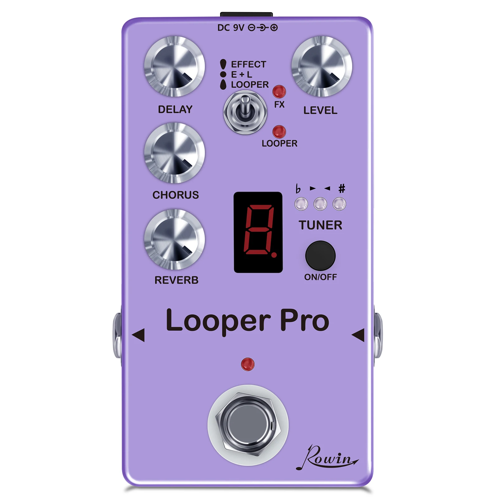 Rowin Multi-Effect Processor Looper Pro Delay Chorus Reverb Looper Tuner Effect Guitar Pedal Unlimited Overlapping Loop Bass view 5