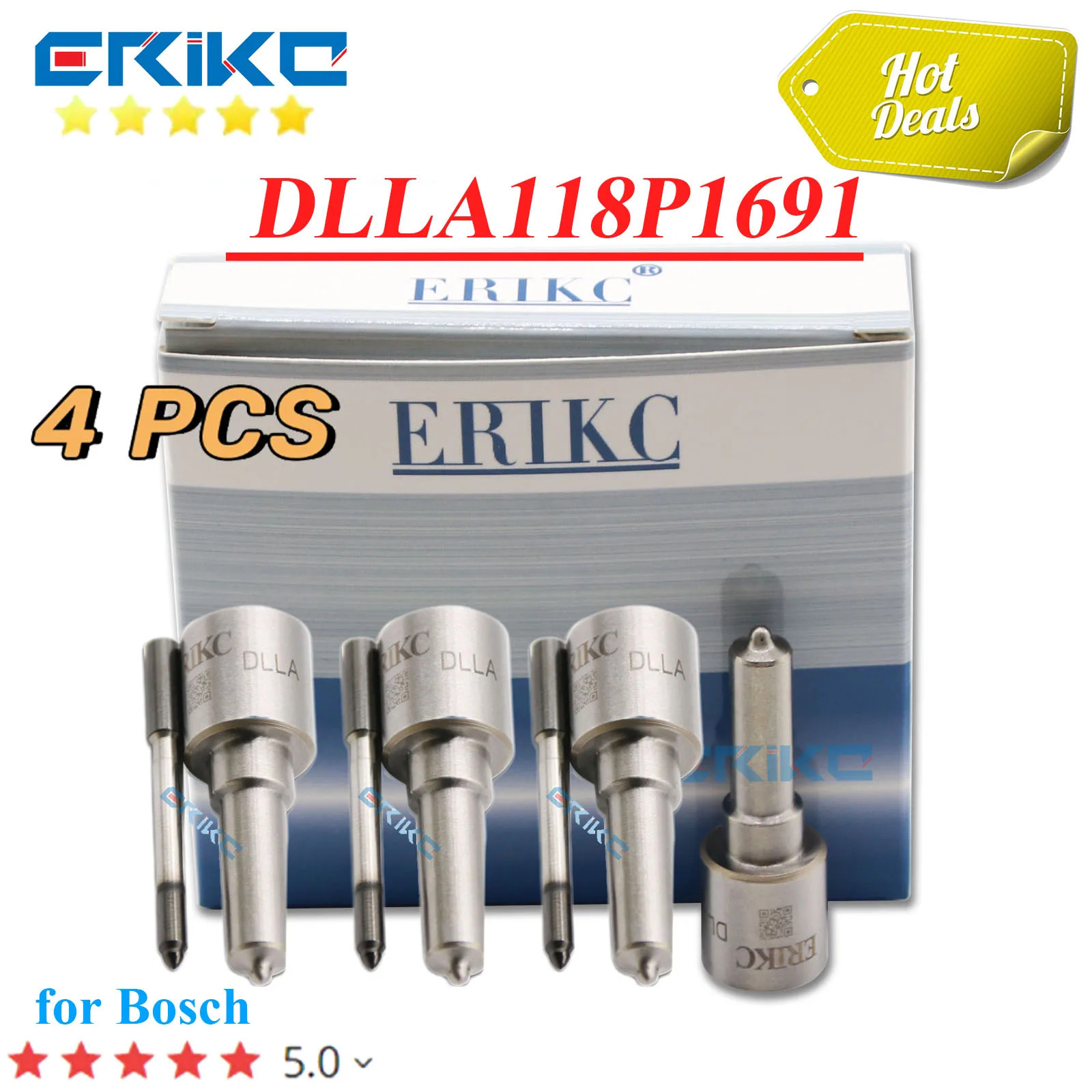 

ERIKC 4 шт. DLLA118P1691 Форсунка для дизельного инжектора 043317 037 Форсунка для впрыска топлива для Ford груза Volkswagen 0445120120