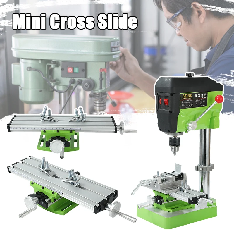 Mini Cross Work Table Slide Table Worktable for Milling Drilling Multifunction Vise Fixture Precision Milling Machine Worktable