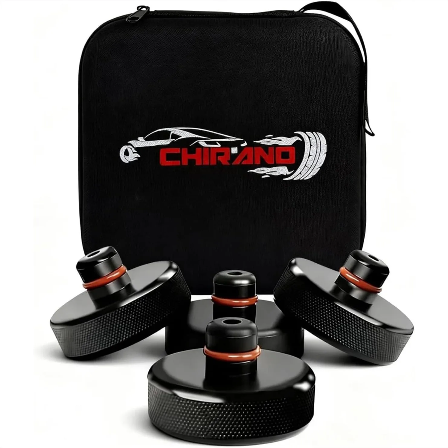

Tesla Model Y Lifting Jack Pads, 4 Pucks with Storage Case for 4680 Battery Models - Small Protrusion Design