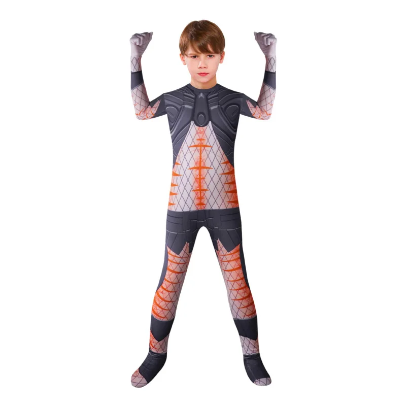 Movie Alien Vs. Predator Cosplay Costume Child Bodysuit Boys Zentai Halloween Predator Cosplay Jumpsuit with Mask Horrible Suit