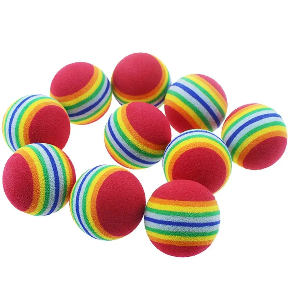 10PCS Cat Toy Balls Interactive for Indoor Cats Best Kitten Favorite Gift Soft Foam Ball Chase Quiet Playing Cats Stuff Supplie