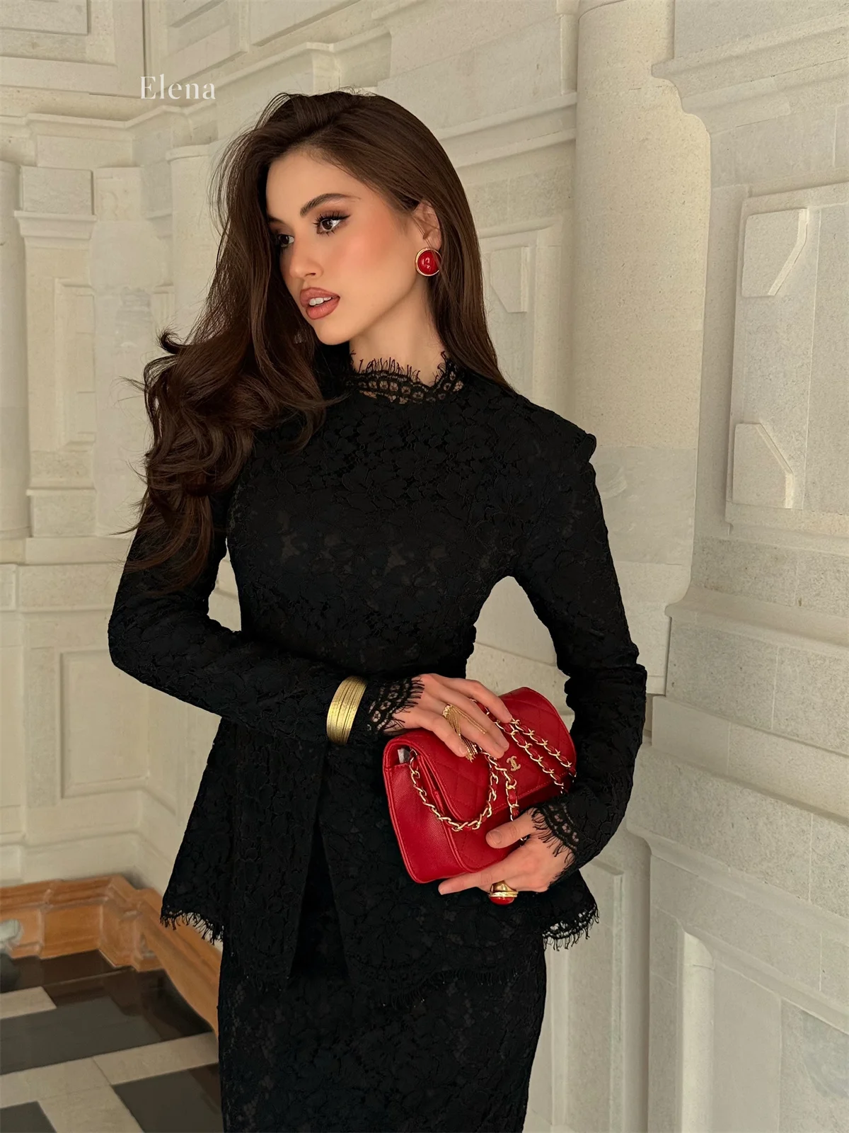Elena Black Evening Dresses Mermaid High Prom Dress Floor Length Formal Party Special Occasion Custom Fit Long Fitted Customized
