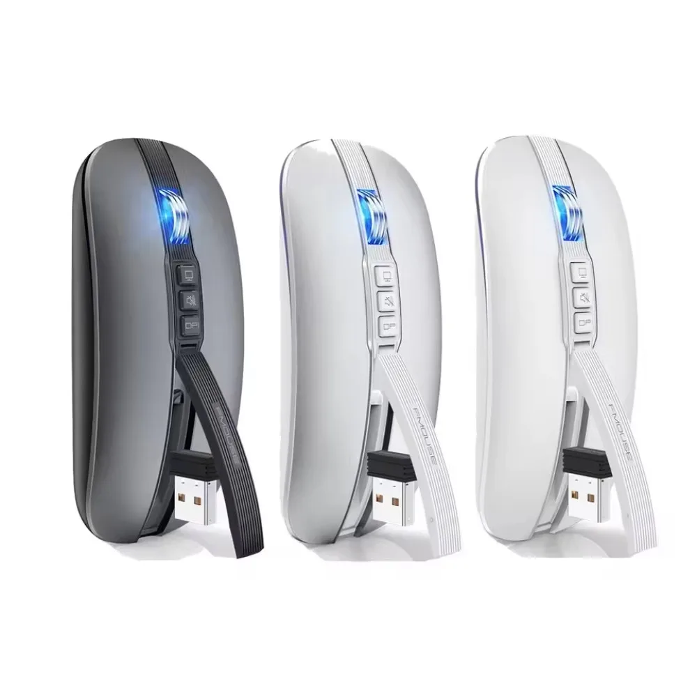 M113 Dual Mode AI Voice Wireless Mouse, Bluetooth 2.4G Silent Rechargeable, 6 Keys 800-2400DPI Type-C For Windows Mac PC Laptop
