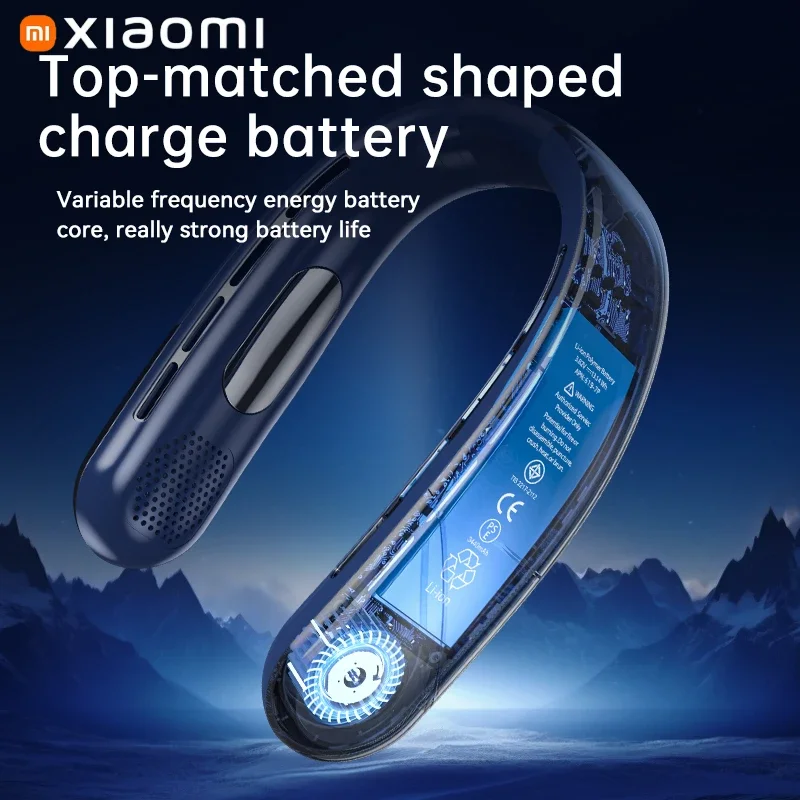 8000mAh USB Hanging Neck Fan Portable Bladeless Mini Rechargeable Mute LED Digital Display Electric Fans Air Cooler Hot