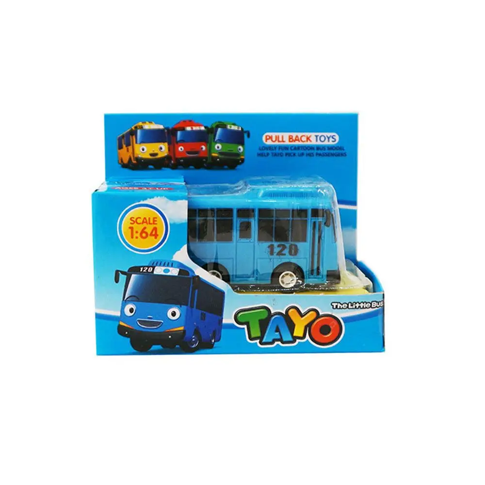 Plastic Little Children Educational Birthday Model Buses TAYO Bus Car Toys Mini Pull Back Bus