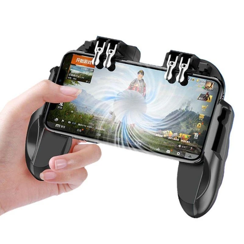 4 Trigger Mobile Game Controller مع مروحة التبريد قابلة للتعديل 6 وضع الإصبع