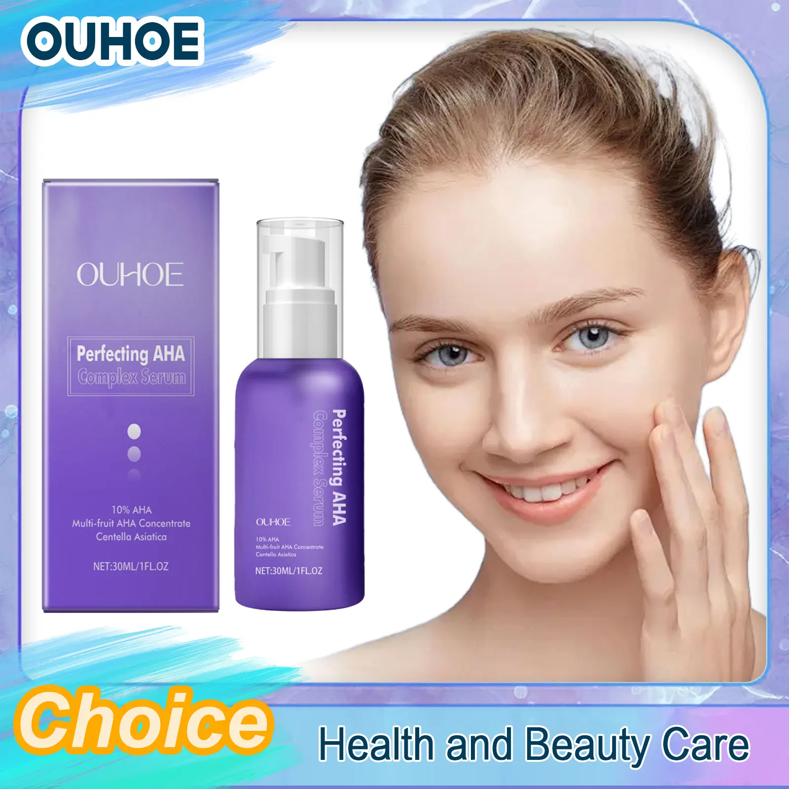 

AHA Face Serum Fade Fine Lines Lifting Firming Moisturizing Brighten Minimizing Large Pores Hydrating Complex Essence Skin Care